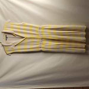 Pippa midi Women silk Dress, Size 4, Yellow and biege